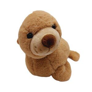 The Petting Zoo Brown Seal Sea Lion Plush Stuffed Animal 1994 "I'm recycled"